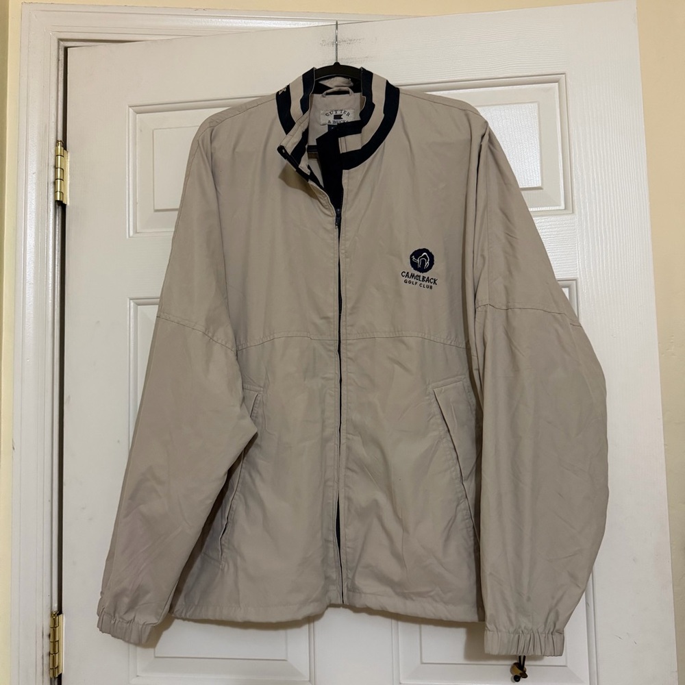 Camelback Golf Club Cutter & Buck Men's Beige Lightweight AZ Jacket Size XXL 2XL